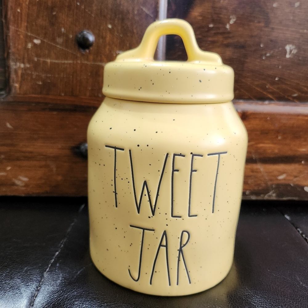Rae Dunn speckled "Tweet Jar" baby canister